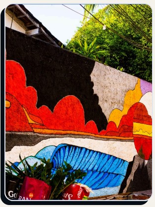 Intervenção de chão colorida