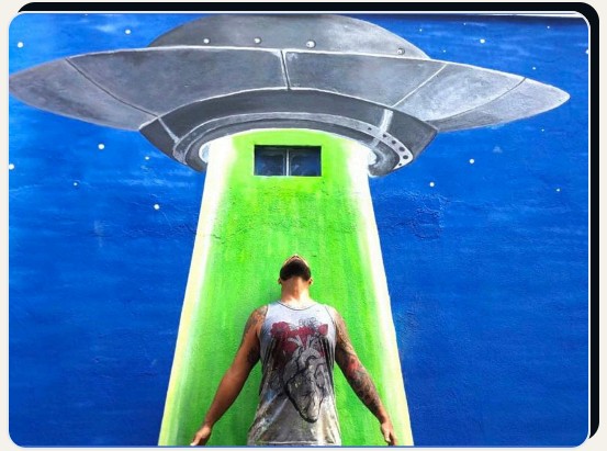 Mural de abdução por OVNI
